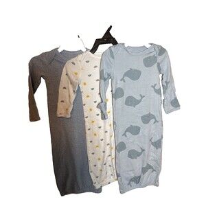 Baby Boys New Without Tags Simple Joys 0-3m Sleep Gowns Whale Sun Blue 0-3M 1008